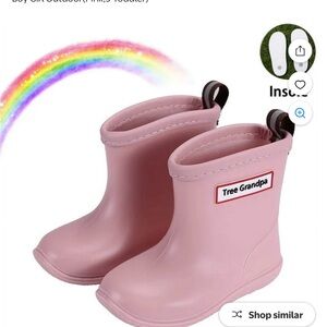 Pink Rubber Rain Boots